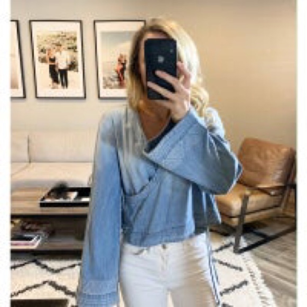 Cloth and stone Chambray Boho wrap top
